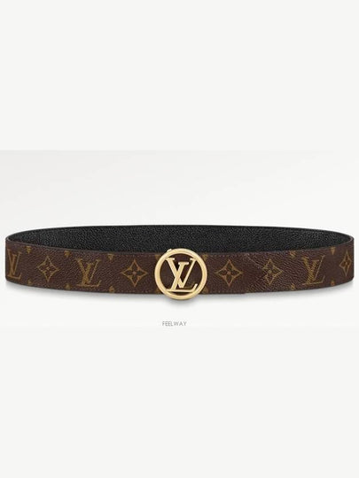 Circle 35MM Reversible Leather Belt Black Brown - LOUIS VUITTON - BALAAN 2