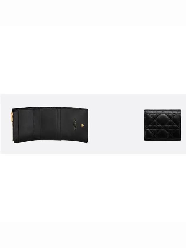 Jolie Hibiscus Cannage Lambskin Half Wallet Black - DIOR - BALAAN 5