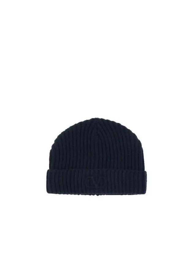 V logo signature wool beanie 4Y2HB01ZIND 598 - VALENTINO - BALAAN 1