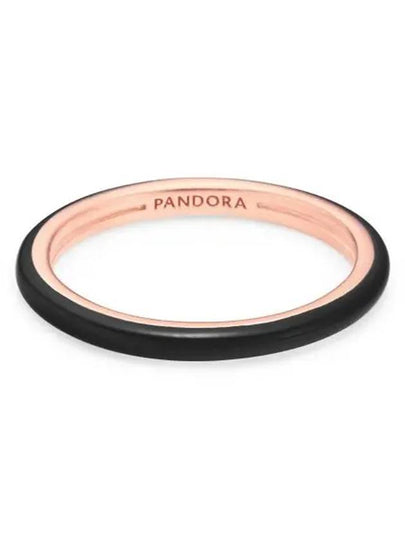 Me Enamel Ring Rose Gold Black - PANDORA - BALAAN 2