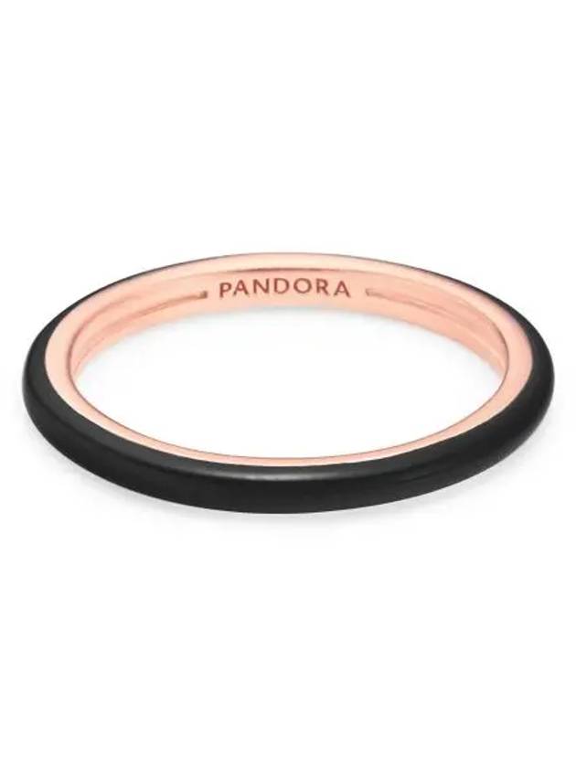 Me Enamel Ring Rose Gold Black - PANDORA - BALAAN 3