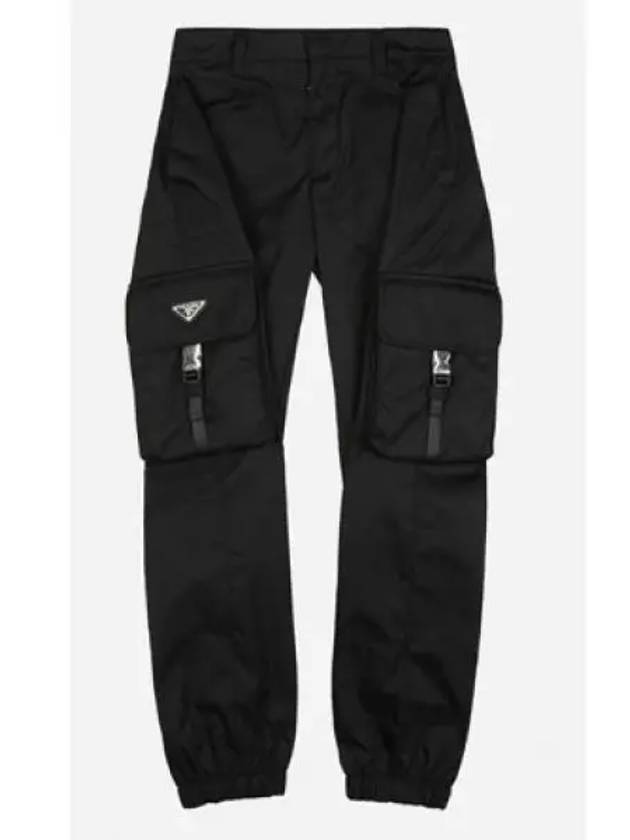 Re-Nylon Buckle Strap Pocket Track Pants Black - PRADA - BALAAN 2