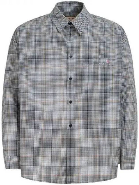 Check Wool Long Sleeve Shirt Grey - MARNI - BALAAN 2