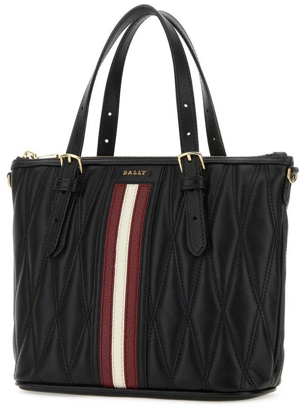 Damira Quilted Logo Leather Tote Bag Black - BALLY - BALAAN 3