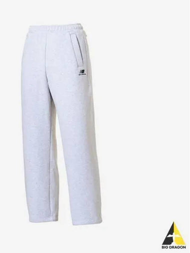 Uni Sports Club Fleece Pants Straight 33 Oatmeal Melange - NEW BALANCE - BALAAN 1