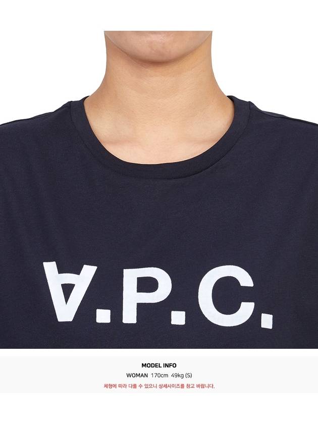 Logo Print Crew Neck Short Sleeve T-Shirt Navy - A.P.C. - BALAAN 6