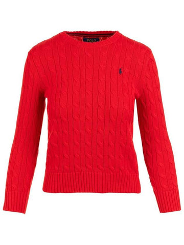 Kids Pony Logo Crew Neck Knit Top Red - POLO RALPH LAUREN - BALAAN 1