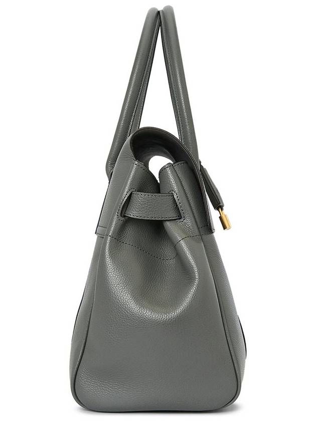 Small Bayswater Classic Grain Tote Bag Charcoal - MULBERRY - BALAAN 4