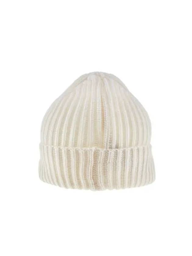 Goggle Detail Ribbed Beanie White - CP COMPANY - BALAAN 6