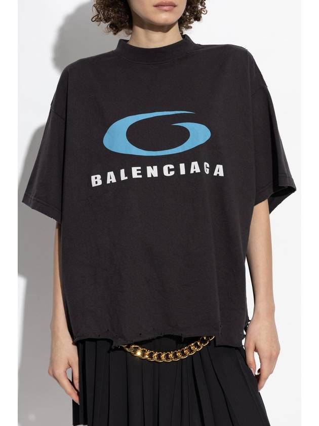 Balenciaga T-shirt With Logo, Women's, Black - BALENCIAGA - BALAAN 3