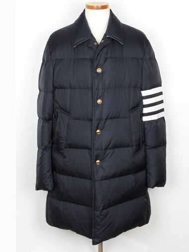 Diagonal armband padded coat navy 2 - THOM BROWNE - BALAAN 1