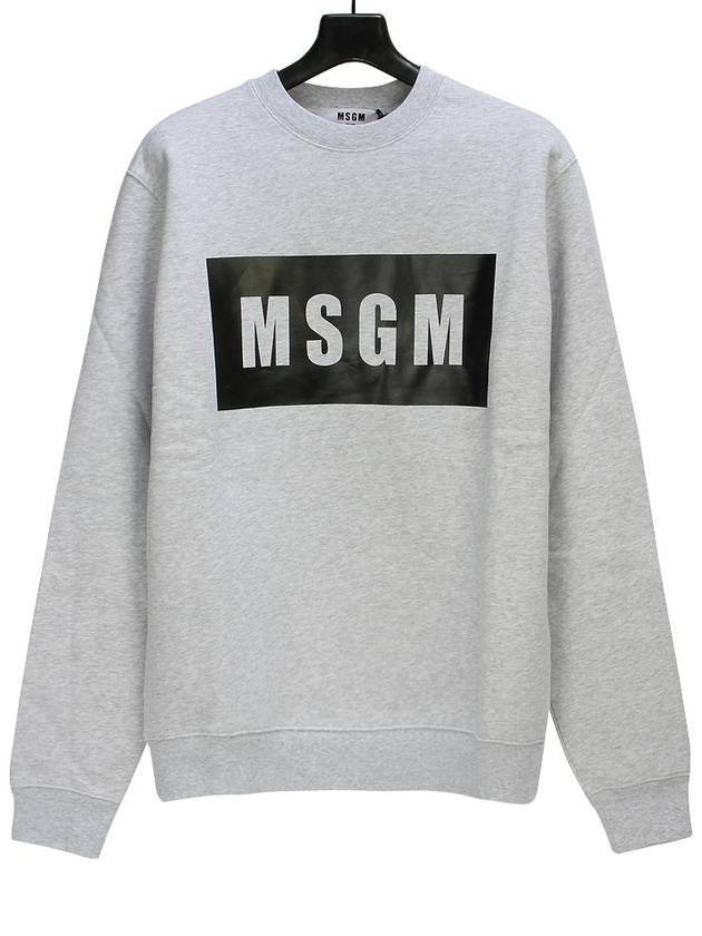 Box Logo Print Sweatshirt Grey - MSGM - BALAAN 2