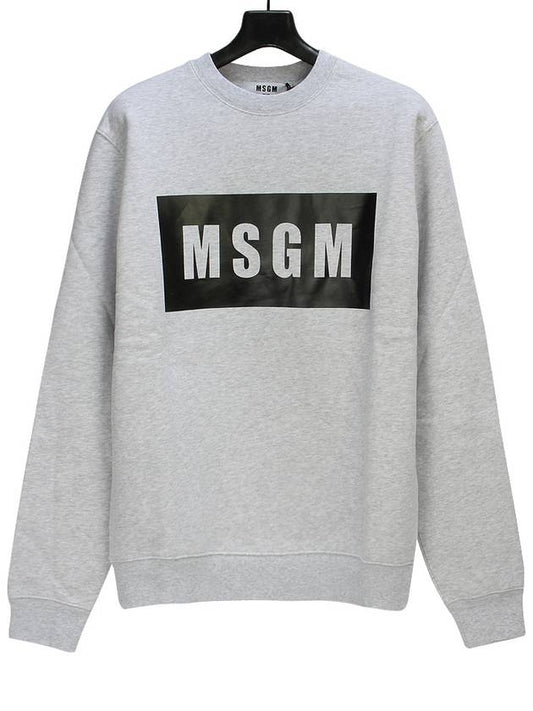 Box Logo Print Sweatshirt Gray - MSGM - BALAAN.