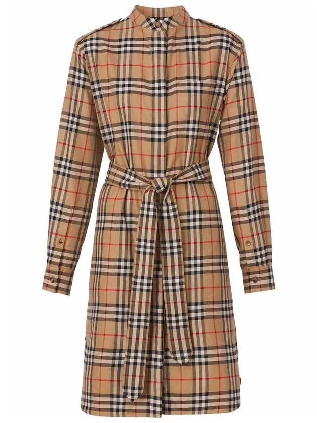 Women's Vintage Check Belt Midi Dress Beige - BURBERRY - BALAAN 2