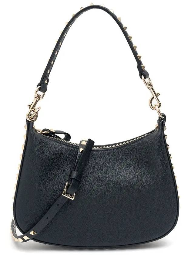 Rockstud Small Leather Shoulder Bag Black - VALENTINO - BALAAN 2