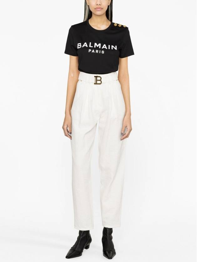 Logo Crew Neck Short Sleeve T-Shirt Black - BALMAIN - BALAAN 3