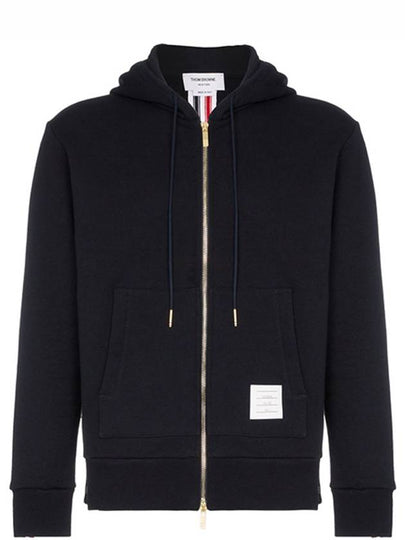 Center Back Stripe Cotton Zip Up Hoodie Navy - THOM BROWNE - BALAAN 2