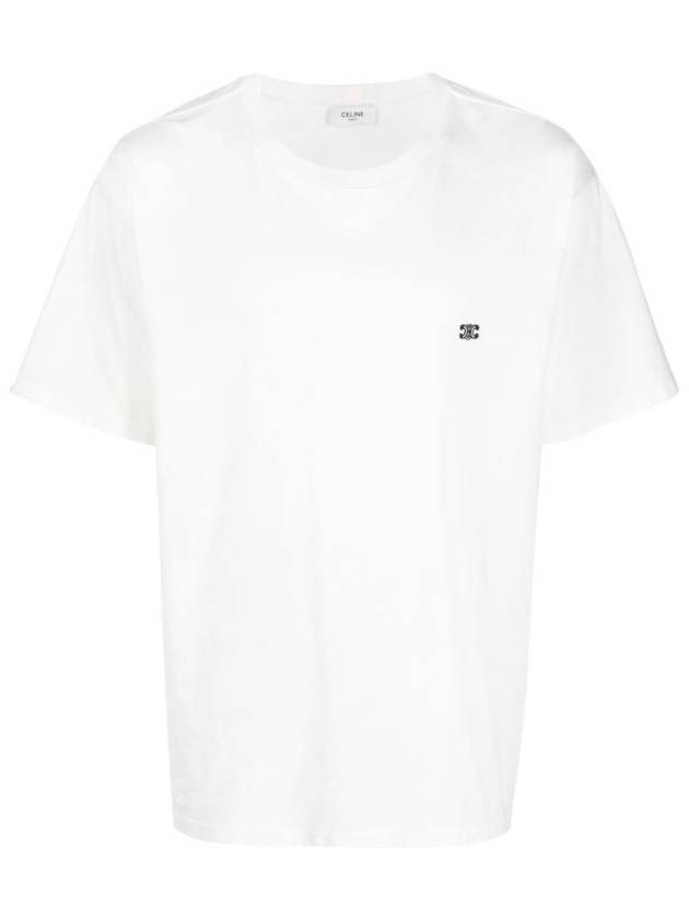 Triomphe Loose Logo Short Sleeve T-Shirt White - CELINE - BALAAN 4