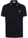 Logo Patch Polo Shirt Navy - STONE ISLAND - BALAAN 1