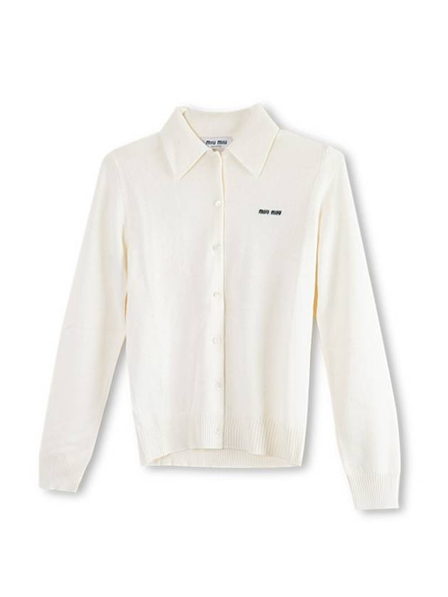 Cashmere Knit Cardigan White - MIU MIU - BALAAN 1