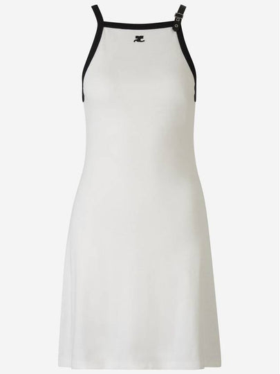 Buckle Contrast Short Dress White - COURREGES - BALAAN 2