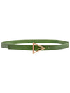 Triangle Buckle Leather Belt Green - BOTTEGA VENETA - BALAAN 3