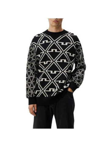 Isaac Jacquard Golf Knit Top Black - J.LINDEBERG - BALAAN 1