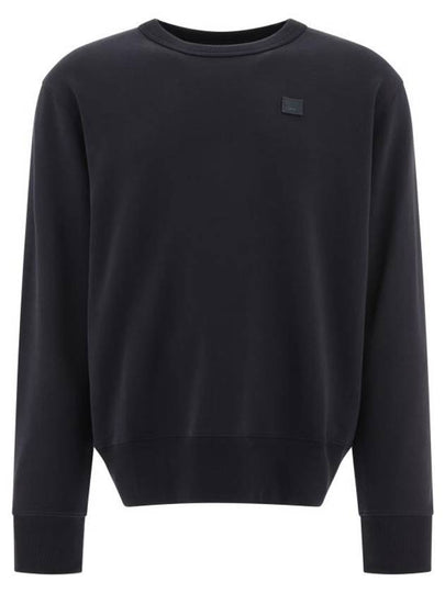 Logo Patch Regular Fit Crew Neck Sweatshirt Black - ACNE STUDIOS - BALAAN 2