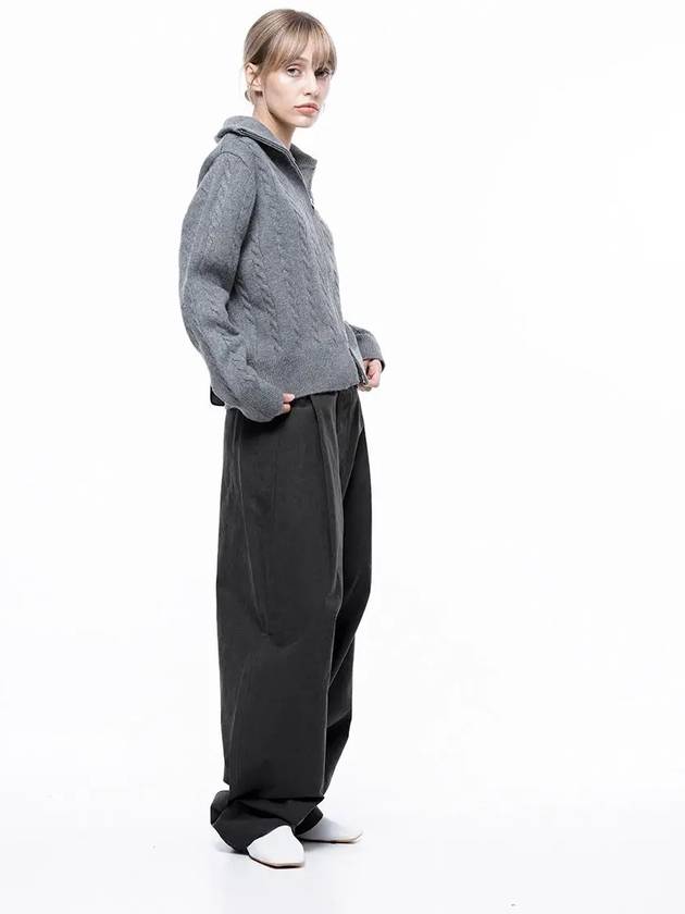 Four Woman Women s M243PT01CH Corduroy One Tuck Wide Pants Charcoal - CHANCE'S NOI - BALAAN 3