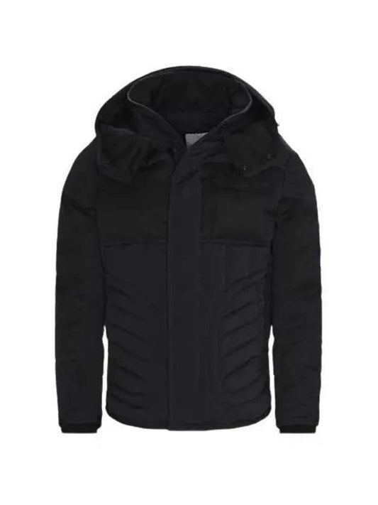 MONCH Black Logo Virgin Wool Hood Quilted Down Jacket Men s Padding 233376 - MONCLER - BALAAN 1