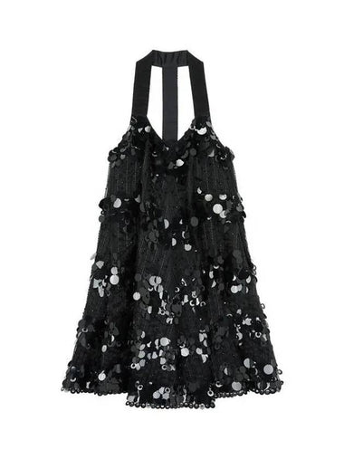 Women s Glitter Silk Halter Dress Black - EMPORIO ARMANI - BALAAN 1