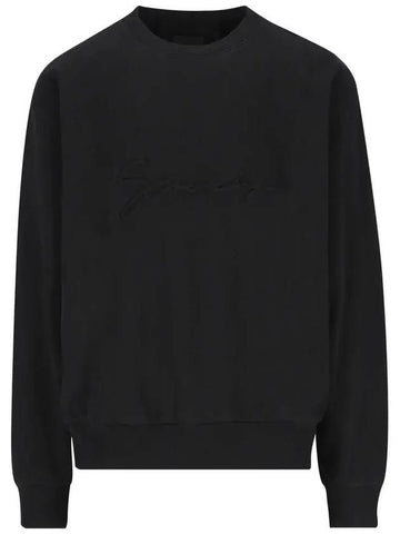 Logo detail crew neck sweatshirt BMJ0LC3YP1 001 - GIVENCHY - BALAAN 1