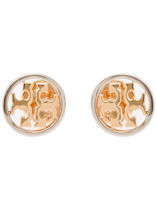 'Miller Stud' Earrings With Logo Detail In Brass Woman - TORY BURCH - BALAAN 1