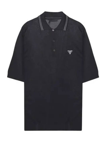 Silk Polo Short Sleeve T Shirt Men s Collar - PRADA - BALAAN 1