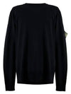 Logo Patch Round Neck Knit Top Navy - STONE ISLAND - BALAAN 2