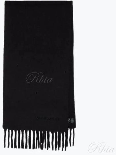 Pirni Embroidery Logo Alpaca Muffler Light Black - ISABEL MARANT - BALAAN 2