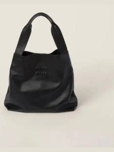 Leather Tote Bag Black - MIU MIU - BALAAN 1