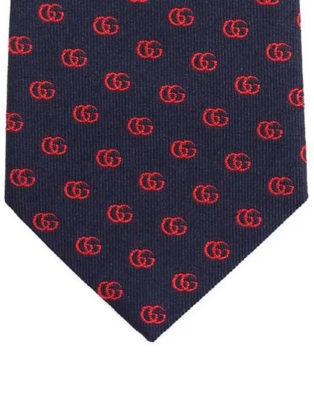 Men's Double G Silk Tie Red Blue - GUCCI - BALAAN 4