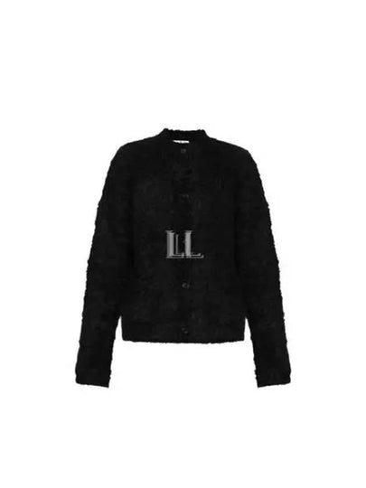 Crew Neck Alpaca Mix Cardigan Black - ACNE STUDIOS - BALAAN 2