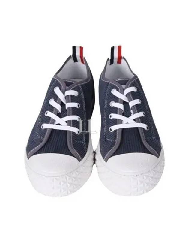 Men's RWB Sole Cotton Low Top Sneakers Navy - THOM BROWNE - BALAAN 2