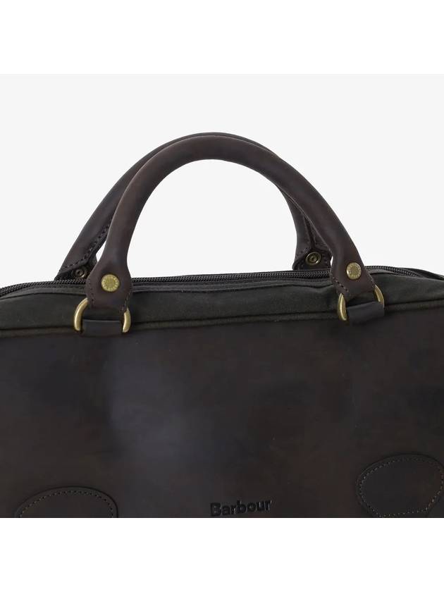 Men's Waxed Leather Brief Case Olive - BARBOUR - BALAAN 4