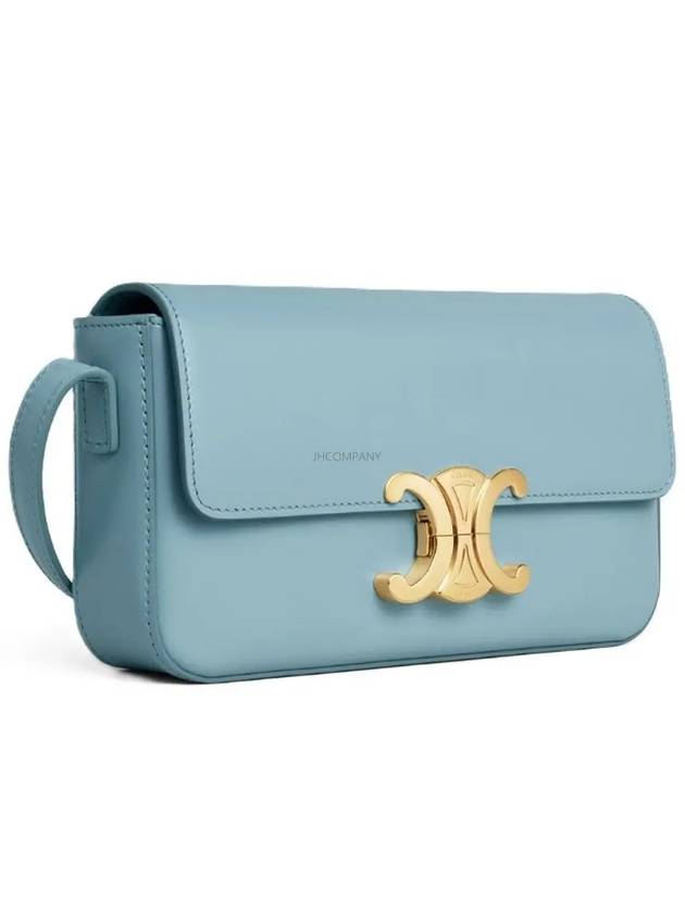 Claude Shiny Calfskin Shoulder Bag Blue - CELINE - BALAAN 2