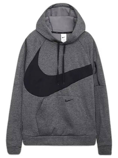 Men's Therma-Fit Pullover Fitness Hoodie Grey - NIKE - BALAAN 1