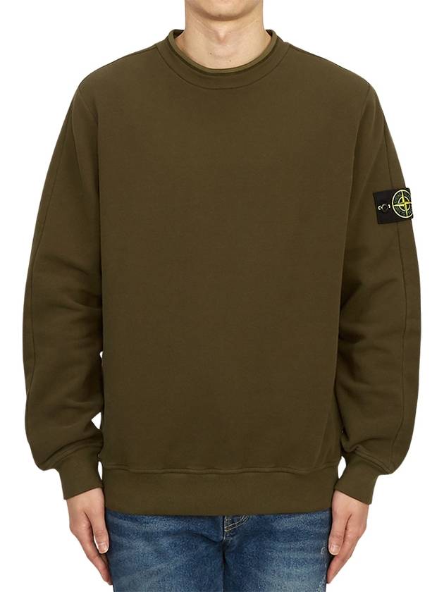 Stretch Cotton Fleece Mock Turtleneck Sweatshirt Olive Green - STONE ISLAND - BALAAN 2