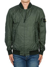 Men's Wappen Patch Zip-Up Bomber Jacket Green - STONE ISLAND - BALAAN 3