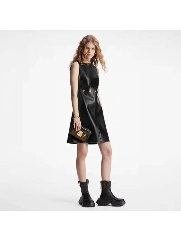 Button waist leather dress 1ABCSU - LOUIS VUITTON - BALAAN 1