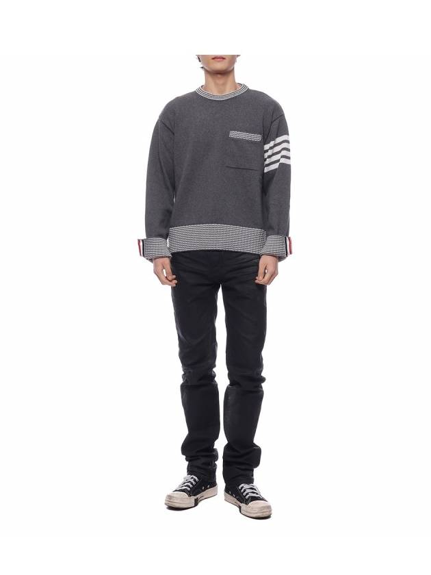 Hector Crew Neck Cotton Knit Top Grey - THOM BROWNE - BALAAN 4