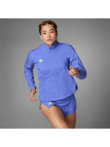 Adizero Essential Running Jacket Women s Semi Cobalt Blue IX2836 693515 - ADIDAS - BALAAN 1