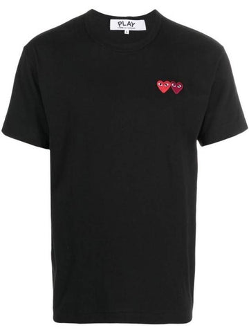 Double Wappen Short Sleeve T-Shirt Black - COMME DES GARCONS PLAY - BALAAN 1