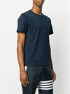 Men's Side Slit Relaxed Short Sleeve T-Shirt Navy - THOM BROWNE - BALAAN 4